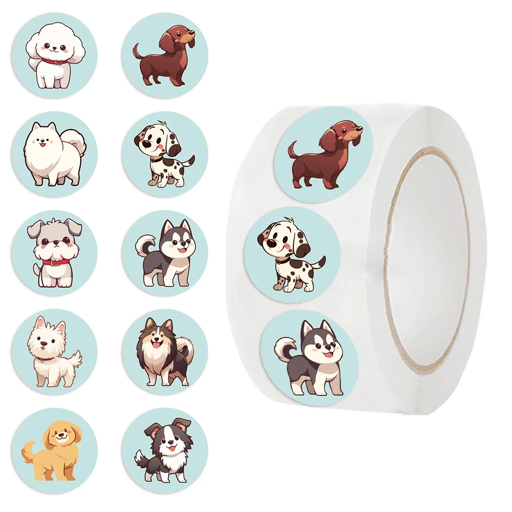 500 Uds dibujos animados lindo perro Animal dálmata Husky siberiano pegatina DIY PVC pegatinas para ordenador portátil decoración Stiker recompensa regalo Juguetes