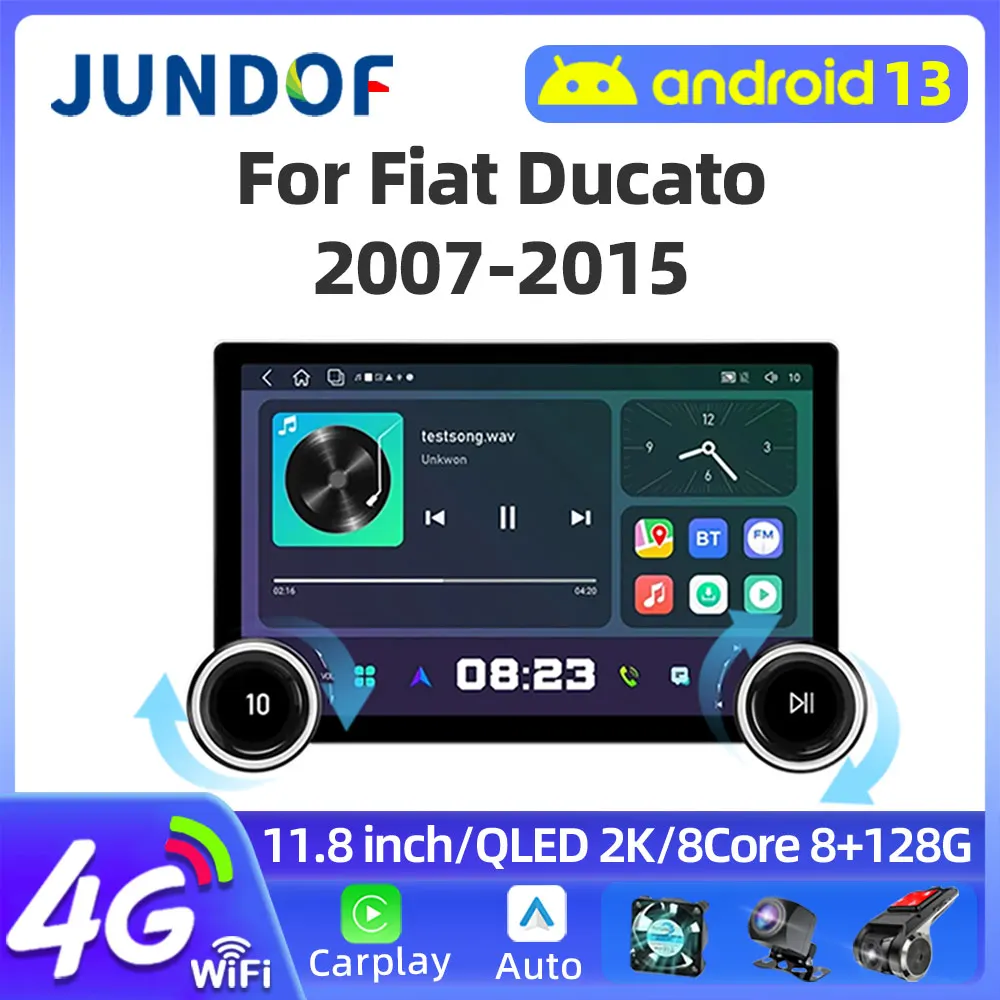 

11.8" 2K 2 Din Android Car Radio For Fiat Ducato Peugeot Boxer Citroen Jumper 2 2007 -2015 Multimedia Player Carplay Auto Stereo