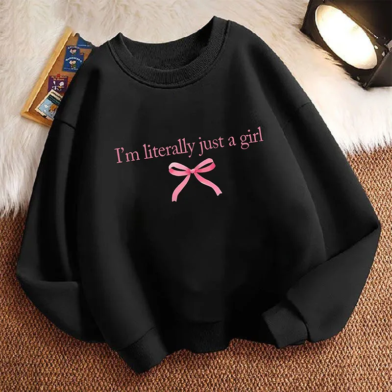 90er Jahre „I Am Literally Just A Girl“ Buchstabenbedruckter Y2k Pullover Hoodie Kinder-Sweatshirt Lässige Kapuzenpullover Mädchenkleidung