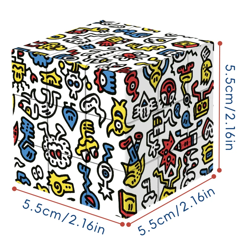 Cube de graffiti, cube magique 3x3, cube de vitesse 3x3x3, jouets adaptés aux enfants et aux adultes, cadeaux pour événements de fête, souvenirs de collection