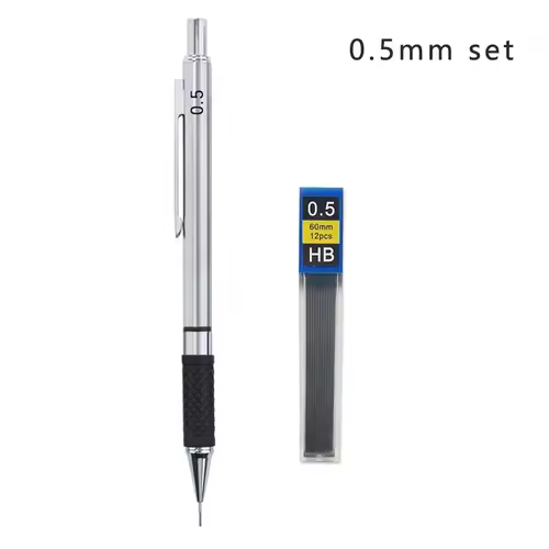 Metal Mechanical Pencil set with pencil grip Leads Art Drawing Student Office Supplies 0.5/0.7/0.9/2.0mm Automatic Pencil - Image 8