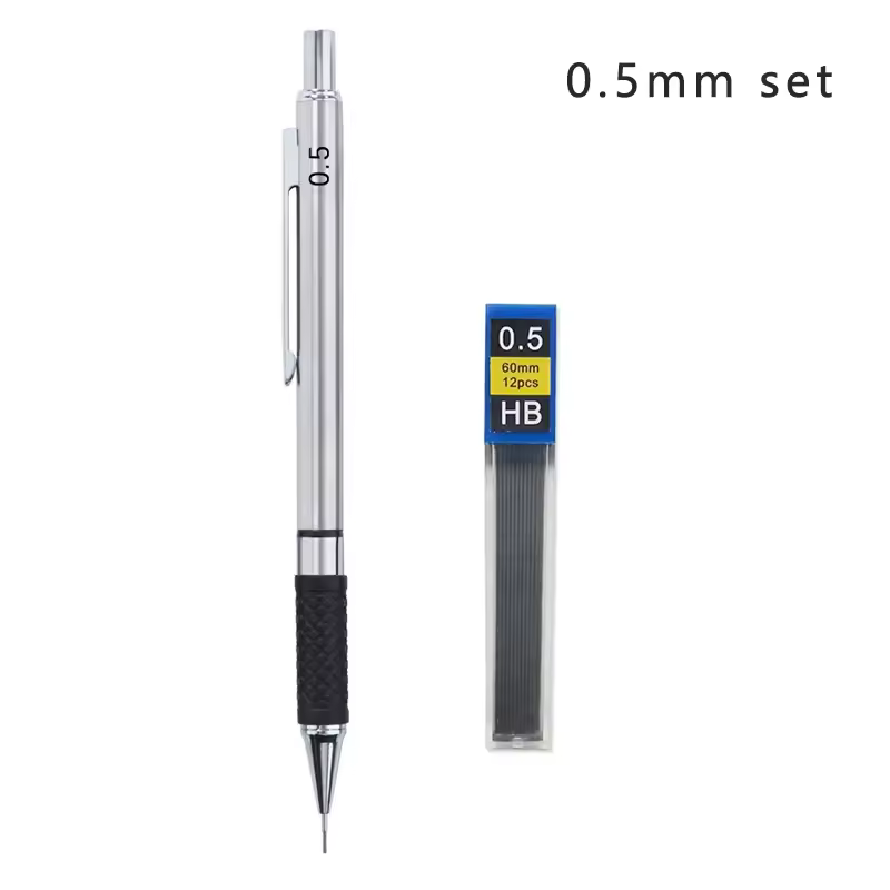 Metal Mechanical Pencil set with pencil grip Leads Art Drawing Student Office Supplies 0.5/0.7/0.9/2.0mm Automatic Pencil - Image 8