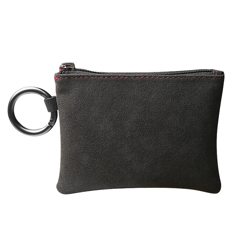 Car Key Bag Alcantara Suede Coins Wallet Mini Card Pouch General Accessories