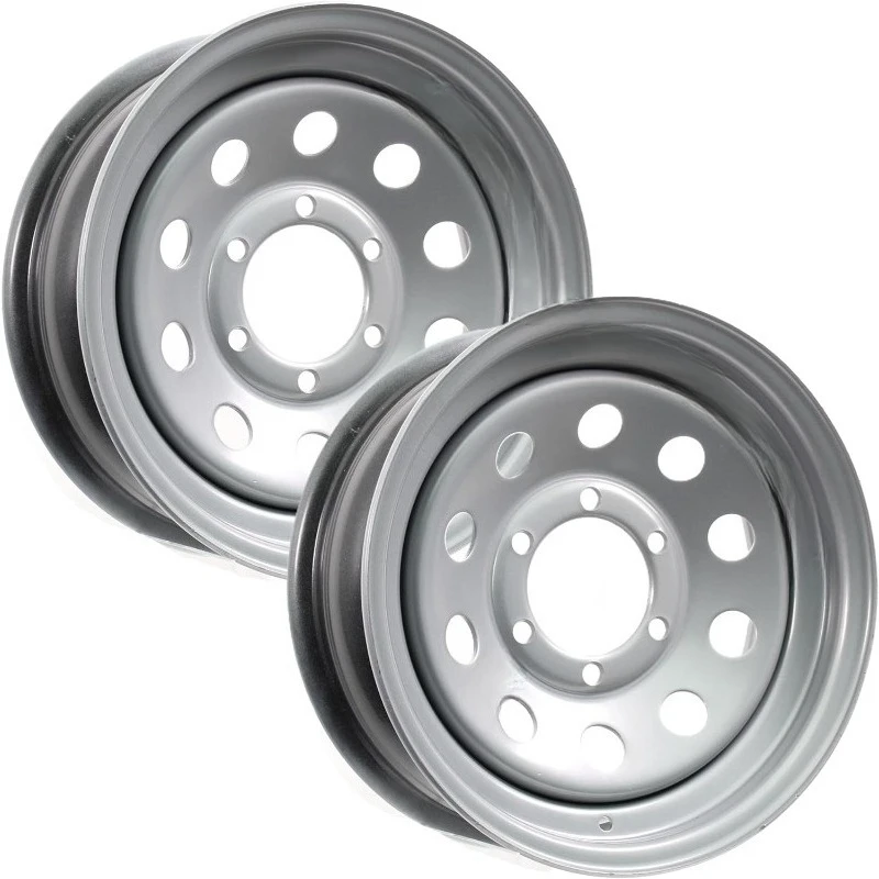 

2-Pack Trailer Rim Wheel 15X6 15" 6 Lug On 5.5" Center Silver Modular