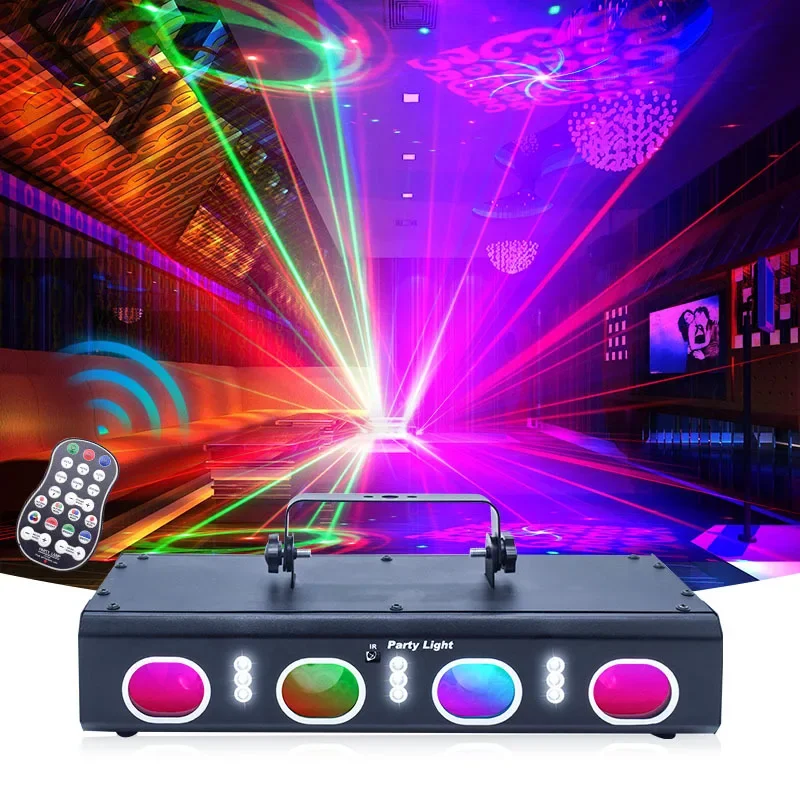 Nuove luci da palco Discoteca KTV Flash rimbalzante Ambiente rotante Luce laser per DJ ad attivazione vocale