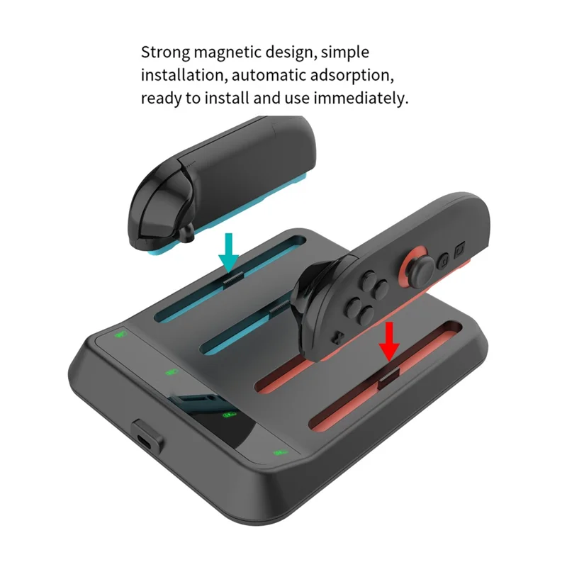 【NEW LISTING】Slot Charger Station For 4 Controllers, Compatible With Nintendo Switch Accessories, Enhanced Charging Speed& Stabi