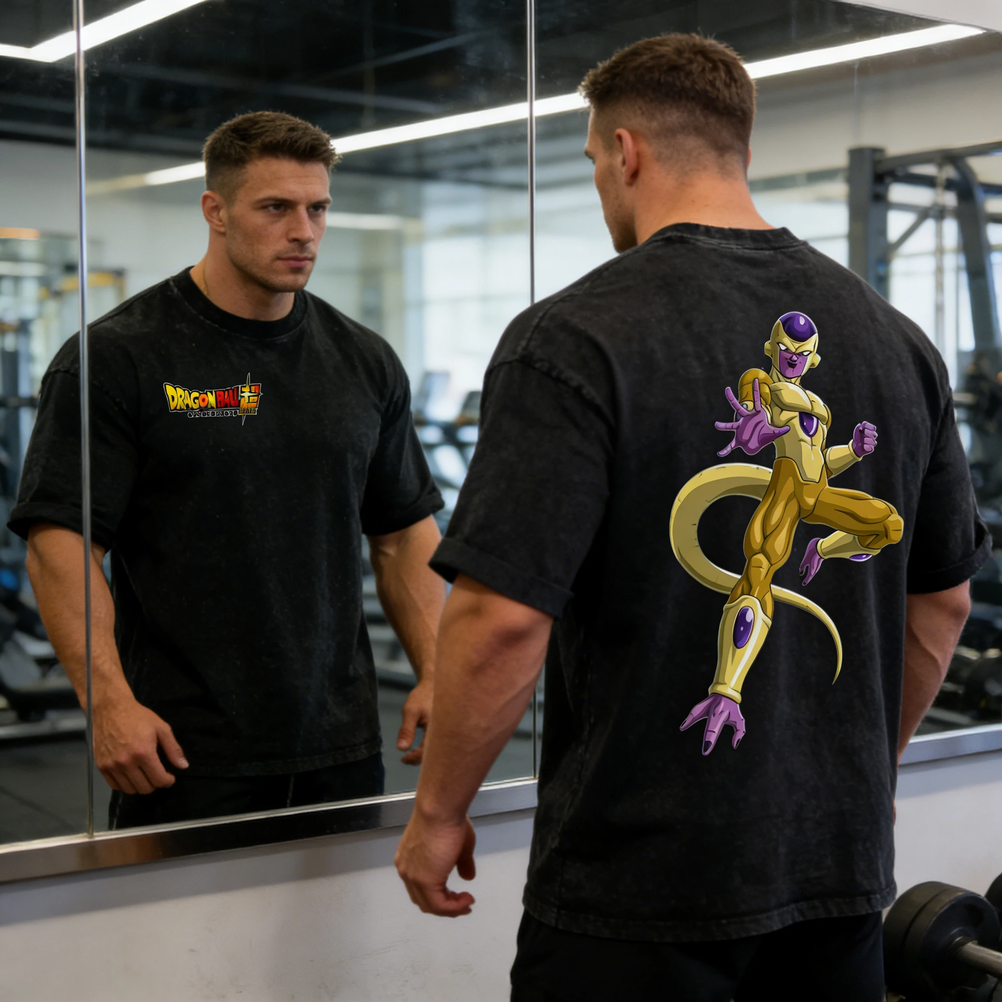 

Летняя винтажная мужская футболка оверсайз 2026 года с принтом Dragon Ball и Золотым Фризой, 100% хлопок, уличный стиль, для всей семьи