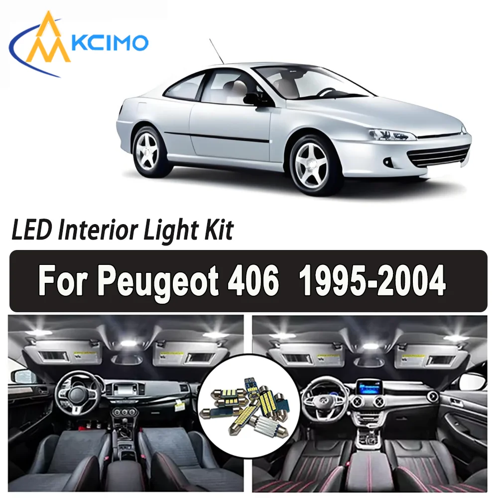 

Kcimo LED For Peugeot 406 (1995-2004) Premium Bright LED Interior Dome Map Trunk Light Kit Car Led Lamps Canbus Car LED Lights