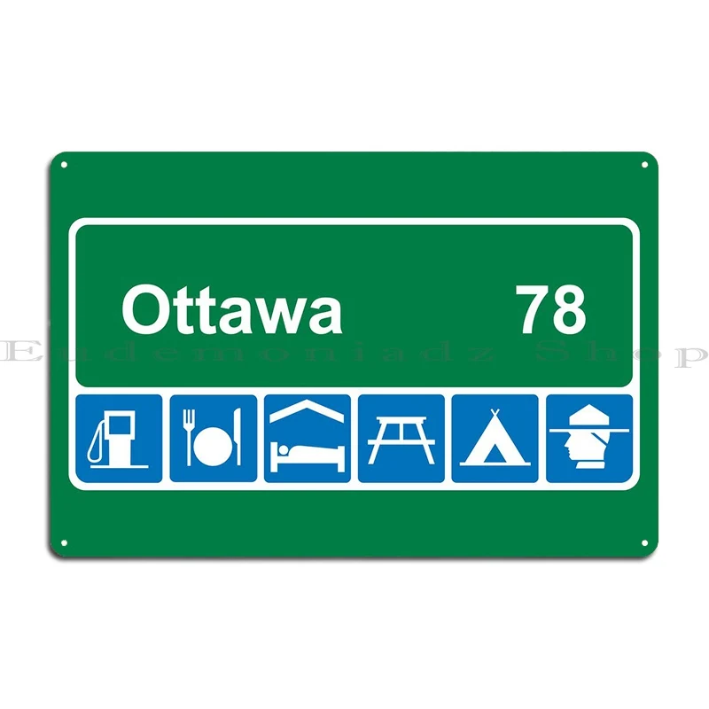 Ottawa Highway Metal Plaque Poster Kitchen Rusty Create Club Designs Tin Sign Poster