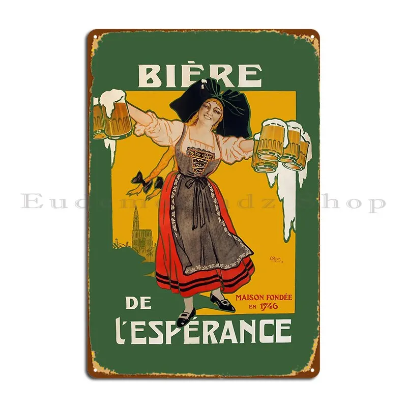 خمر البيرة المشارك الفن موسى E أوروبا En De La Bie Re خمر الفن لوحة معدنية ملصق جدار جدارية مخصص الطباعة تين تسجيل ملصق #1