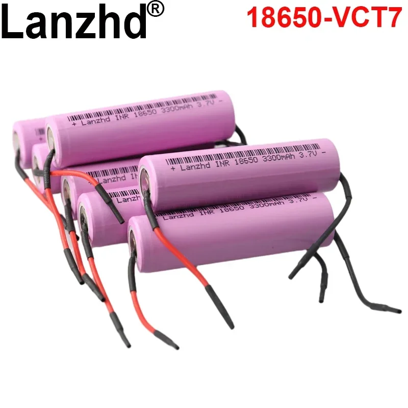 

2024 NEW 12PCS 3.7V lithium Li ion 18650 Rechargeable batteries with wire DIY Battery Pack 3300mAh 10A Battery