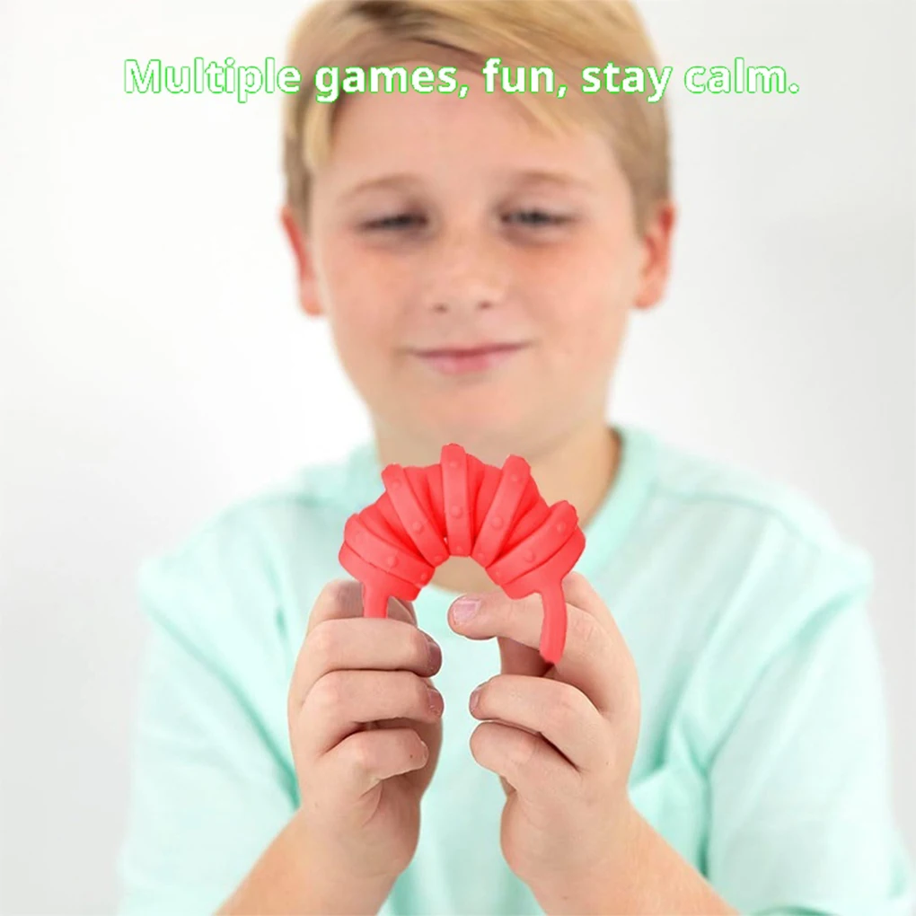 

4Pcs Silica Stretchable Finger Toys Portable Fidgets Pullys Relieve and Reduce Stress Clean Dual Sensory Children