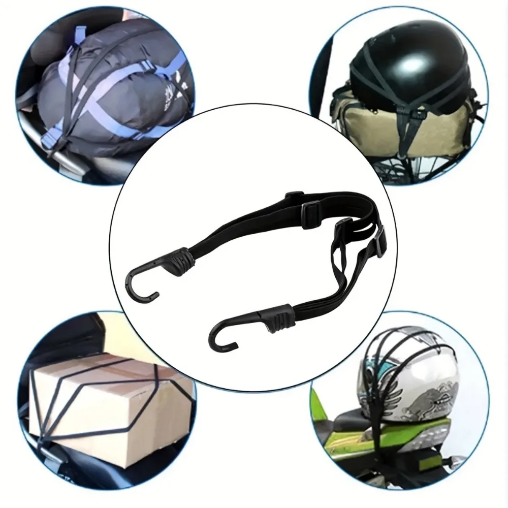 4-in-1 Multifunctional High-elasticity Strap With Hook Adjustable Motorcycle Electric Bicycle Helmet Rear Box Seat Fixed Strap