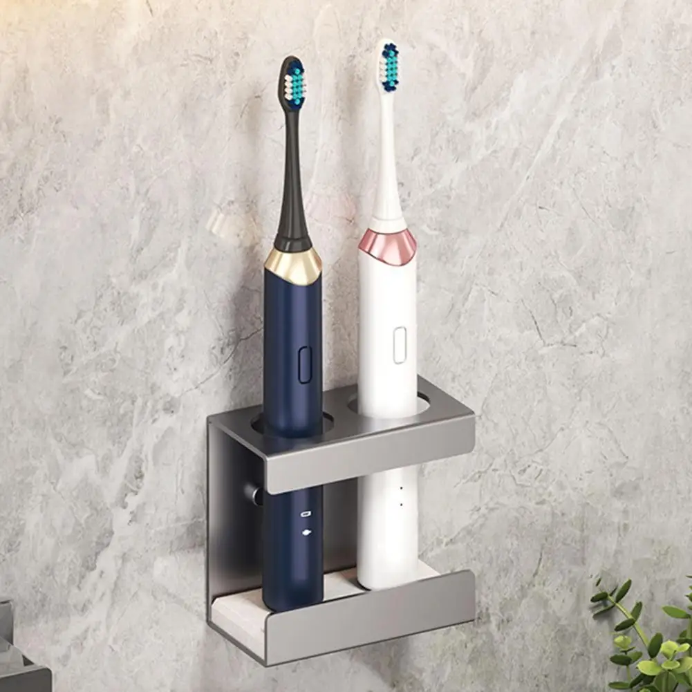 Electric Toothbrush Rack Waterproof Electric Toothbrush Holder with Strong Load-bearing Wall Mounted Bathroom Stand for Adhesive