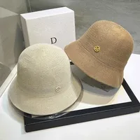 Designer Bucket Hat  Women's Summer Breathable  Sun Hats Ladies Japanese Ins Fashion Beach  Hat Panama Bob Caps Customized LOGO
