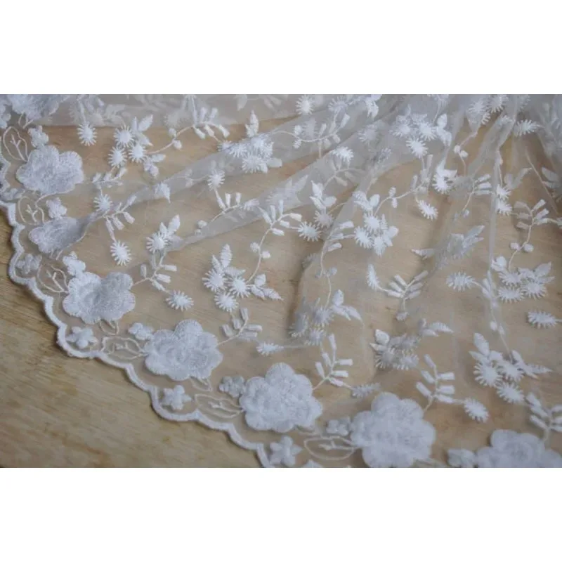 Factory direct sales 1yard small flower embroidery lace fabric,clothing skirt sewing accessories,Curtains home decoration gauze