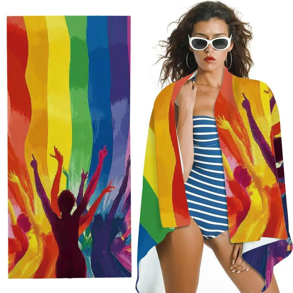 Pride Festival Celebration Beach Towel Patterned Sunscreen And Windproof Suitable For Swimming Pool Camping Travel Blanket