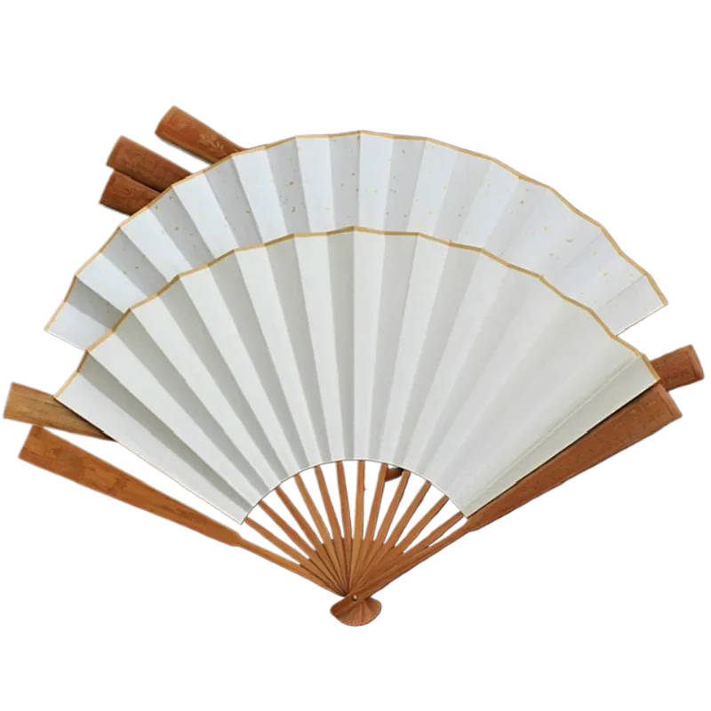 Chinese Xuan Paper Fan for Brush Calligraphy Ink Painting Creation Classical Blank Xuan Paper Folding Hand Fan DIY Art Supply