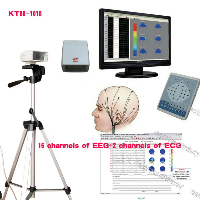 CONTEC KT88-1018 16 Channel EEG Machines Digital Brain Activity Mapping System