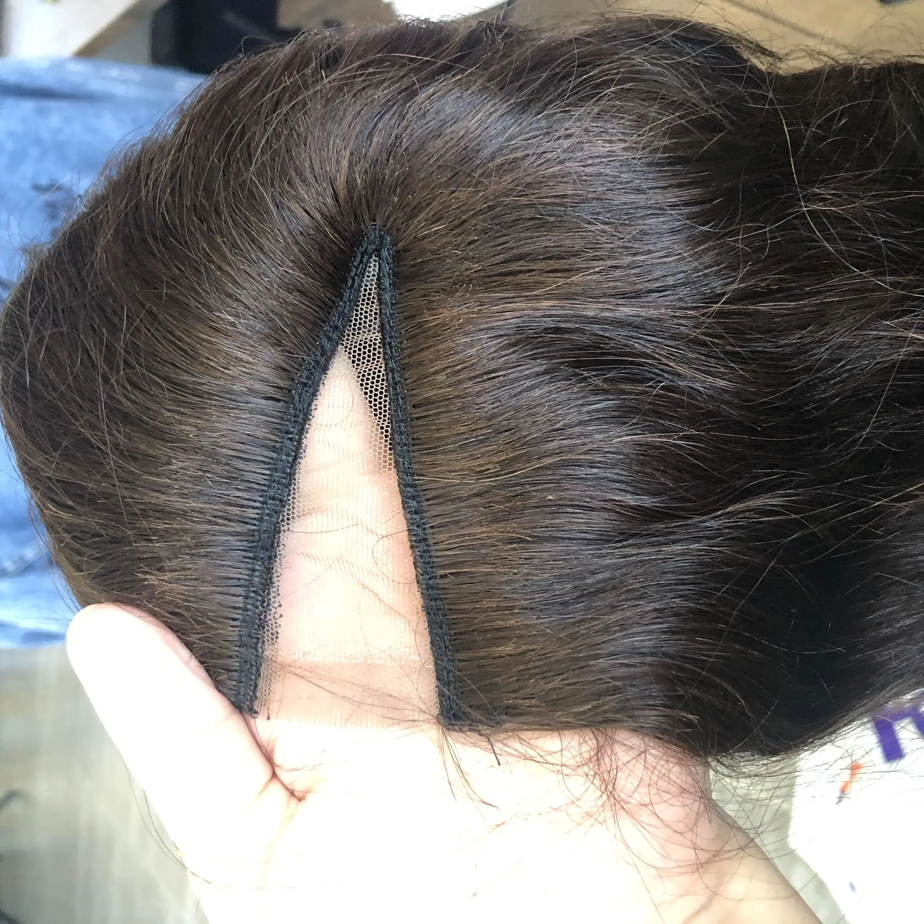 Wig Bagian V pembuka rambut manusia Remy lurus halus untuk wanita hitam dengan klip wig alami lembut cokelat sorot kepadatan penuh 180