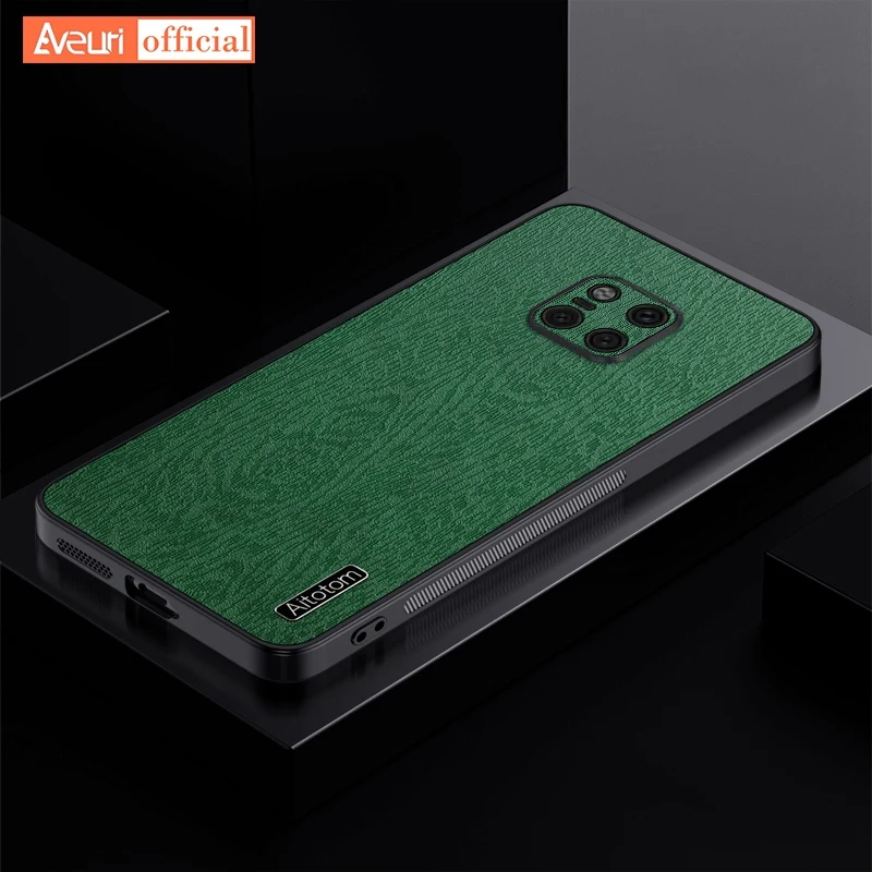 Luxury PU Leather Case For Huawei Mate 20 Pro Cover Wood Pattern Silicone Phone Case For Huawei Mate 20 Mate20 Pro 20Pro Coque