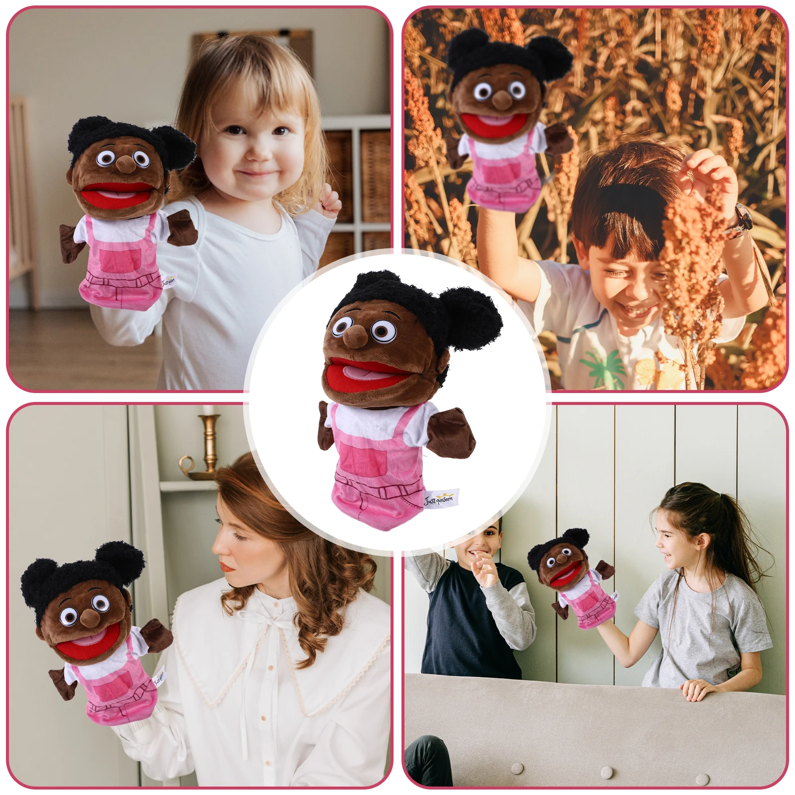 Marionnette à main créative pour membre de la famille, 1 pièce, personnage de dessin animé, marionnettes éducatives décoratives en coton Pp doux pour adultes