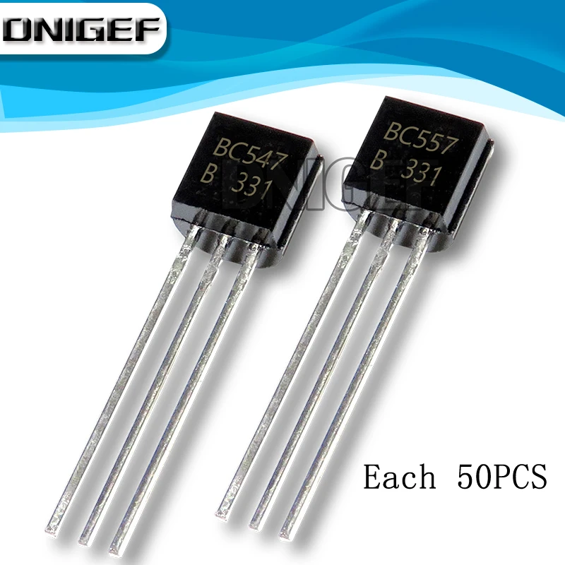 100 pezzi BC547 BC557 TO92 50 coppie BC547B BC557B ogni 10 pezzi Transistor TO-92 Chipset IC nuovo e originale