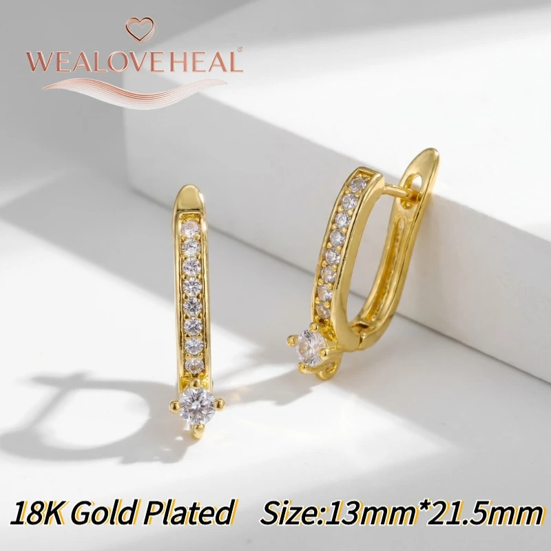 schmuckherstellung zubehör，18K vergoldeter Messing-Ohrringhaken, funkelnder Zirkonia-besetzter Huggie Hoop, handgefertigte DIY-Ohrringzubehörteile für Damen – Detail 19