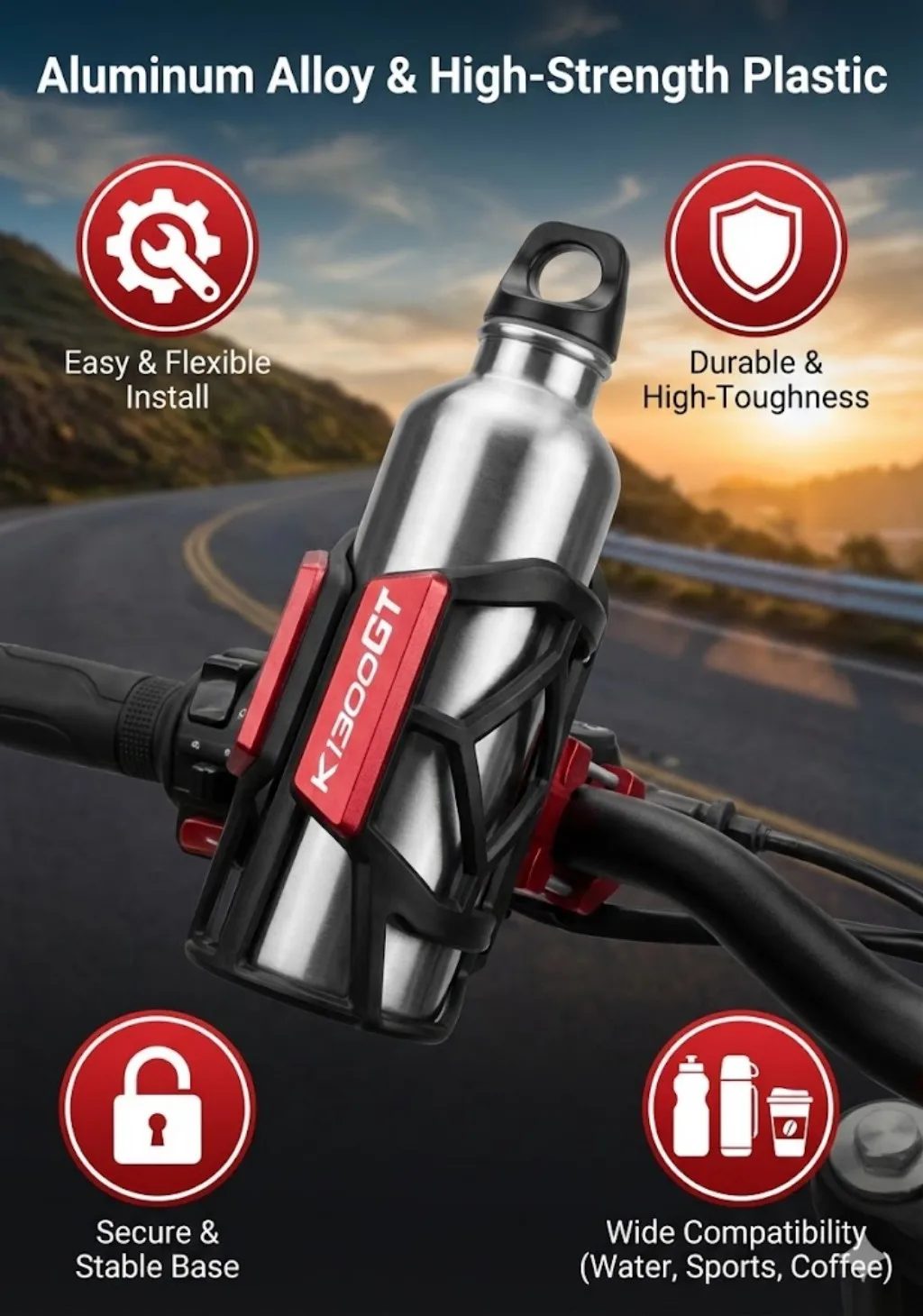 

Для BMW K1300GT K1300R K1300S K1300 GT K 1300R K 1300 S 1300R Универсальный высококачественный держатель для напитков/воды для мотоцикла