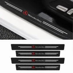 4Pcs Car Door Sill Anti-Scratch Protector Stickers Accessories For Mercedes Benz W203 W204 W210 W124 AMG W202 CLA W212 W220 W205