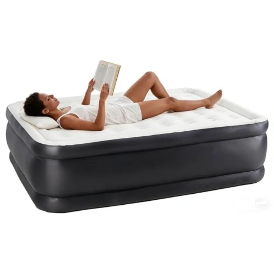 

Twin and Queen Size 16 Inch/ 18 Inch/ 22 Inch Camping Air Mattress Built-in Fast Inflation Pump Leak-Free and Foldable Design P