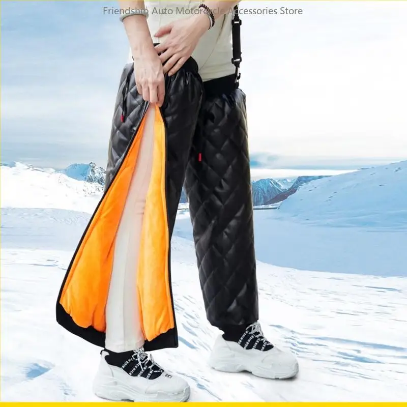 

SZCH PU Leather Motorcycle Knee Pads Windproof Leg Gaiter Winter Warm Leggings Covers Protective Guard for Motorcycle Bike