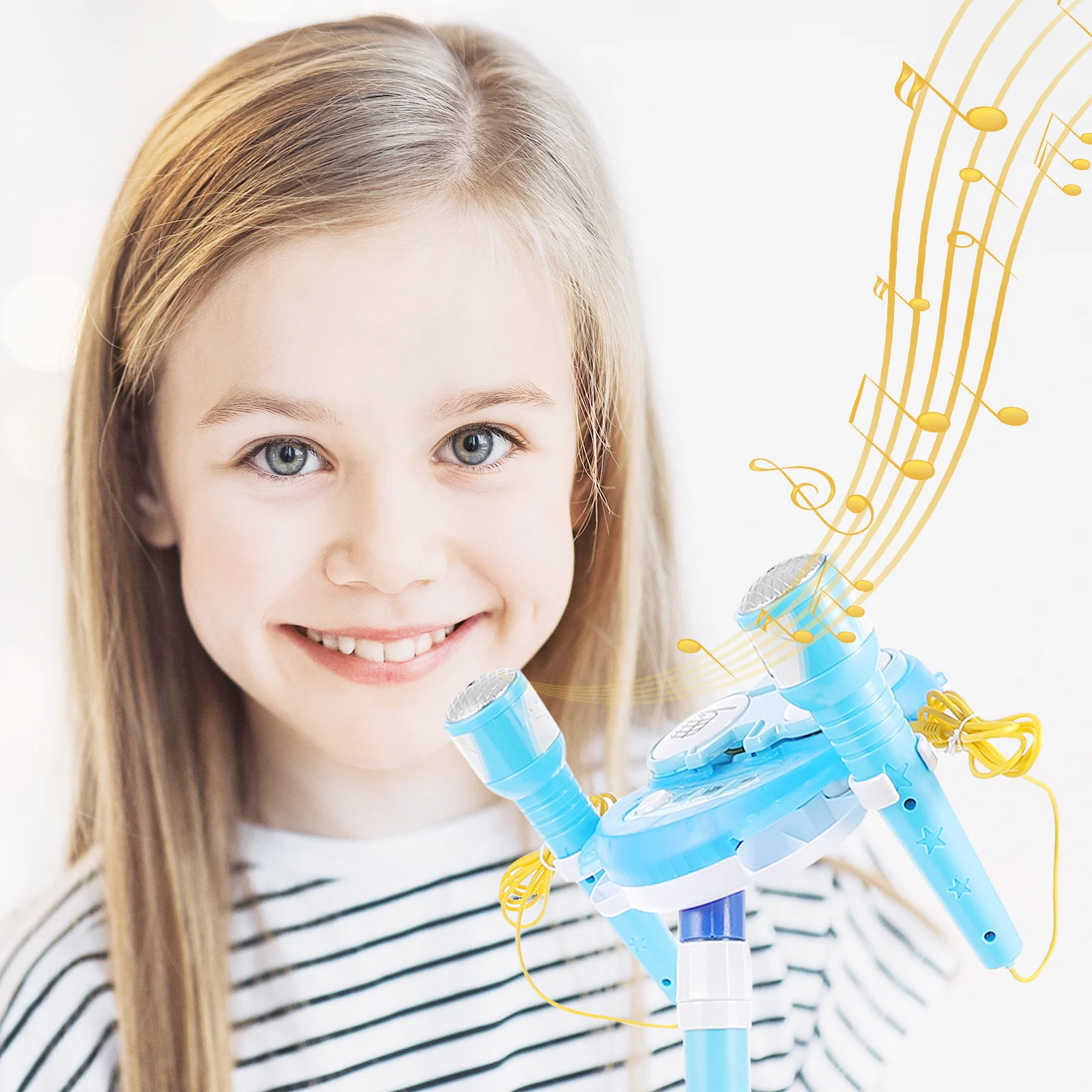 ميكروفون للمتعة التعليمية المبكرة، تصميم بألوان زاهية، آلة غناء الكاريوكي، لعبة موسيقى الأطفال #1