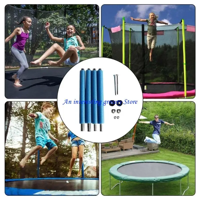

652D AntiCollision 4 Sections Trampolines Poles Enclosures Poles Easy to Use