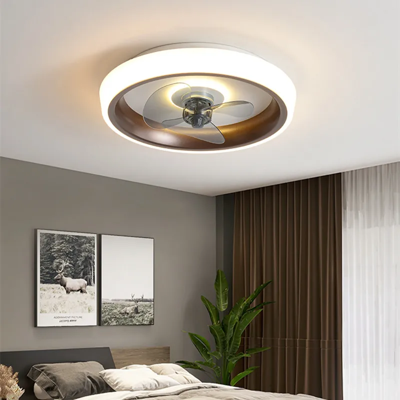 2025 Modern Gold Ceiling Fans LED with Ceiling Fan Invisible Blades Small Bedroom with Remote Control Kids Children