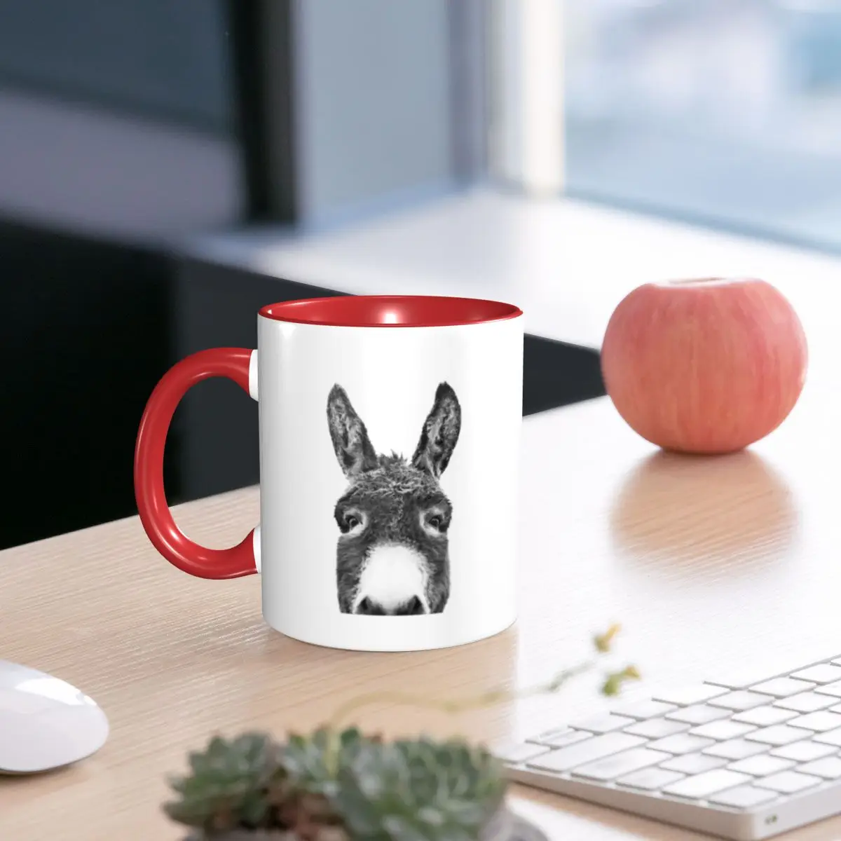 Peeking Donkey Mug Funny Ceramic Coffee Cups Tea Mugs Milk Cup Drinkware Gift for Friends view 2