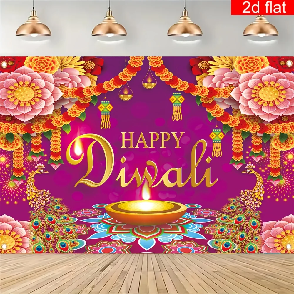 زخرفة لافتة خلفية ممتعة لديالي، ديكور معلق على الحائط لأسران ديوالي الهندية