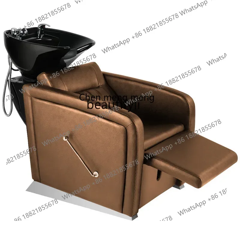 

Retro Sitting Shampoo Chair Barber Shop for Hair Salon Lying Half Flush Hair Salon Hair-Washing Chair