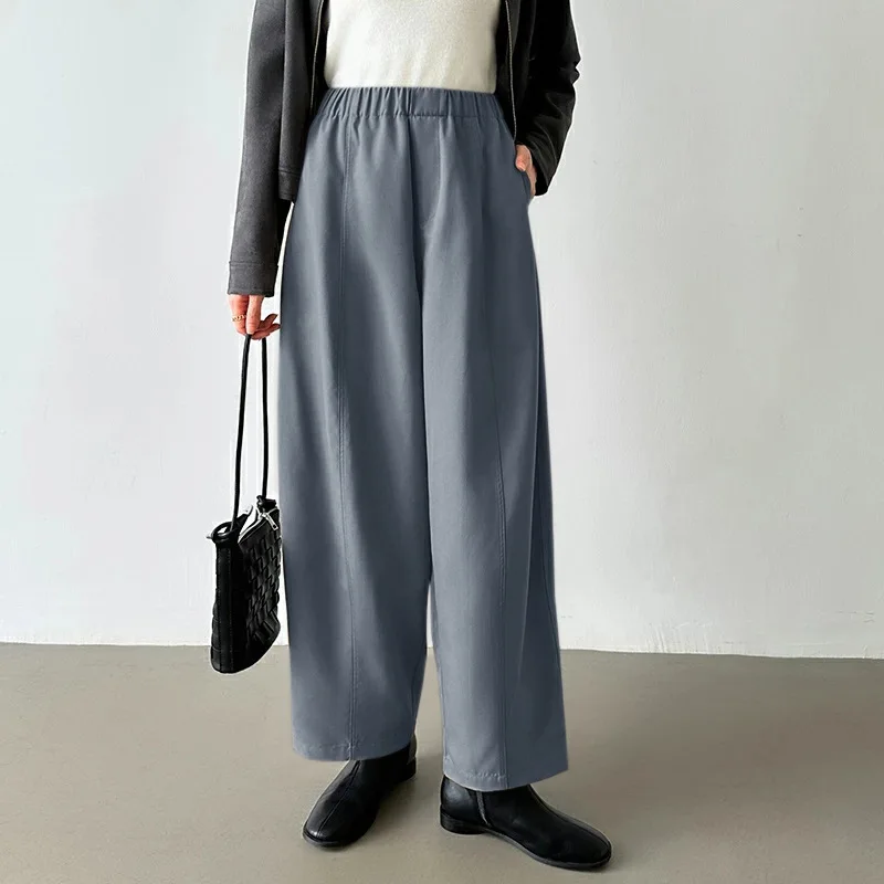 Japanese Autumn Drape Retro Casual Pants Loose Solid Color Wide-leg Pants