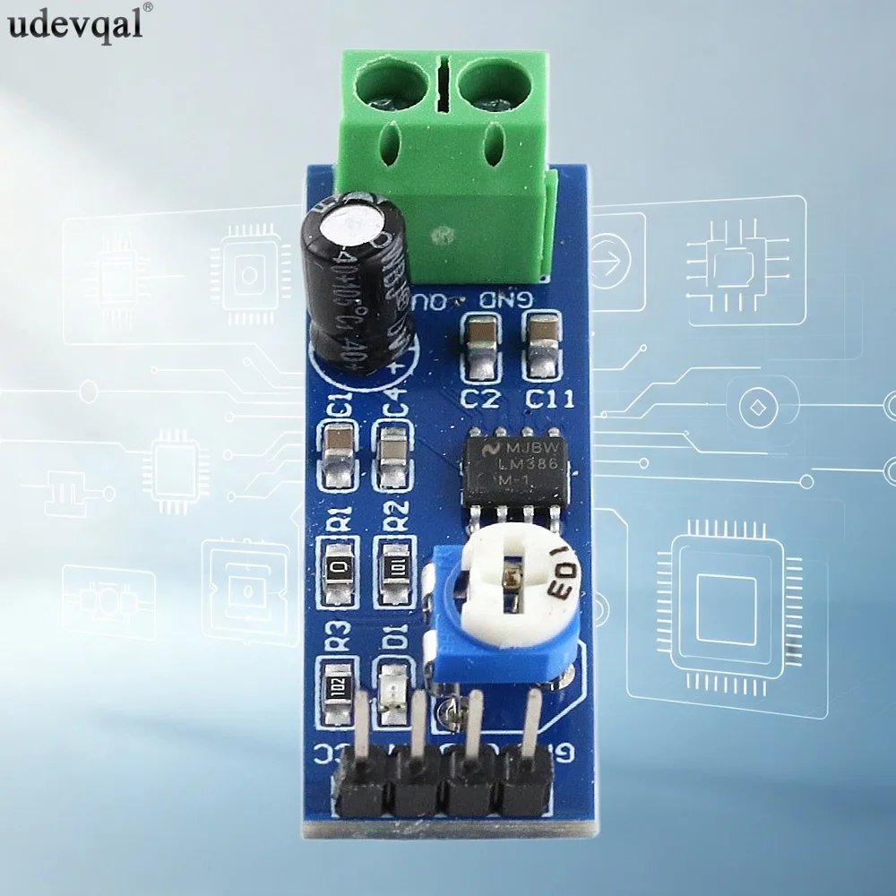 LM386 Audio Power Amplifier Module On-board 10K Variable Resistor 200 Times Gain Amplifier Board mono Power Amplifier 5V-12V