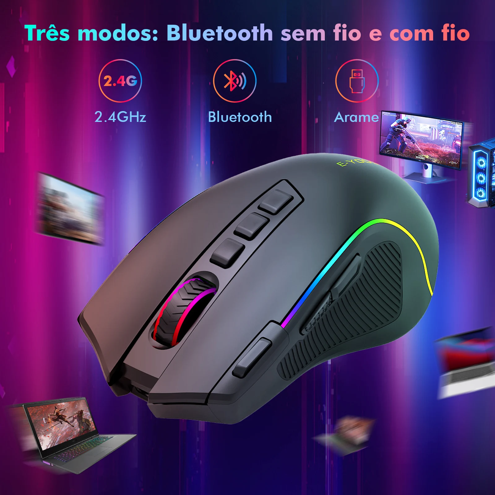 Mouse sem Fio， Mouse Gamer， Mouse Gamer sem Fio， Mouse sem Fio Recarregável， Mouse com Fio， Mouses sem Fio， Do Brasil