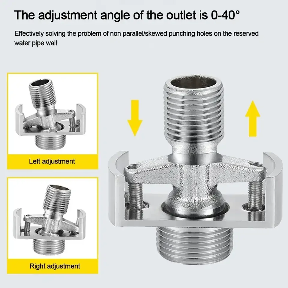 

1pc 40 Degree Adjustable Faucet Angled Curved Foot Eccentric Screw Corner Tap Adapter Bathroom Faucets Accessories