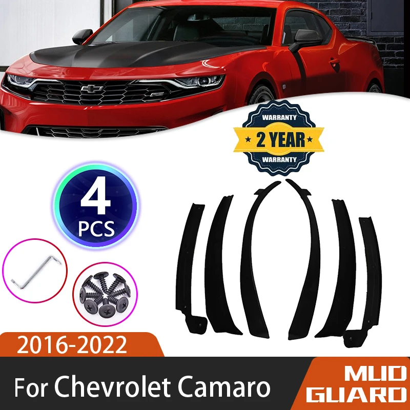 

For Chevrolet Camaro MK6 2016~2022 Front Rear Wheels Splash Mud Mudflap Guards Mudguard Fender Auto Accessories 2018 2019 2020