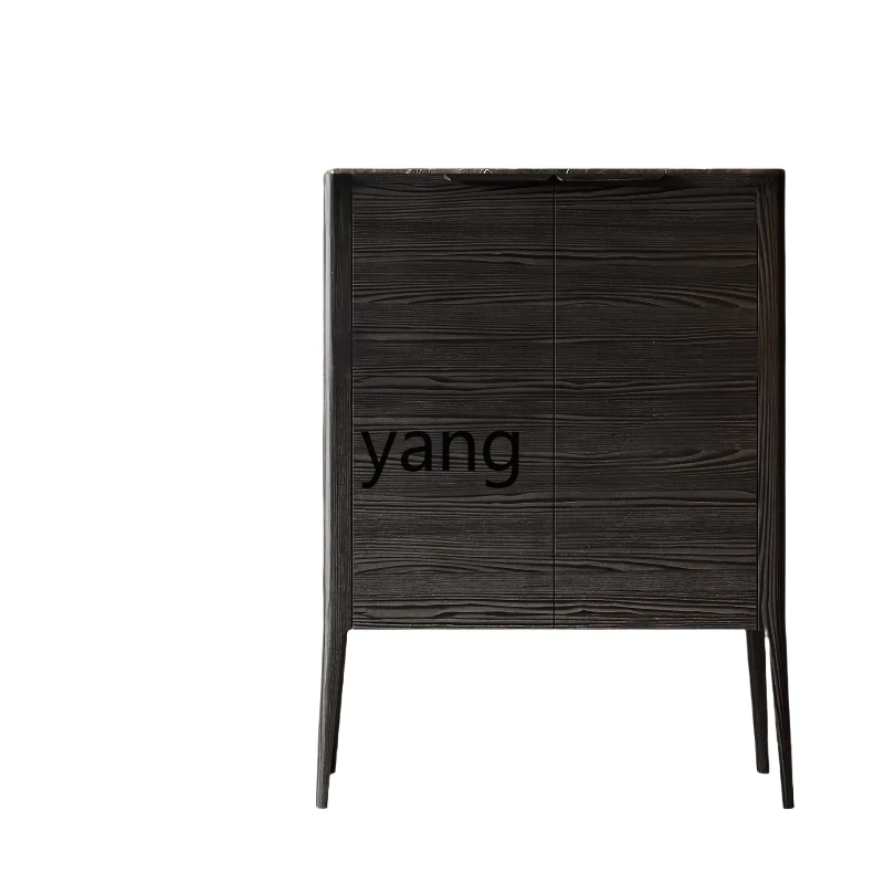 

YJQ New Chinese Style Solid Wood Sideboard Cabinet Wall-Mounted Home Storage Entryway Bedroom Storage Cabinet