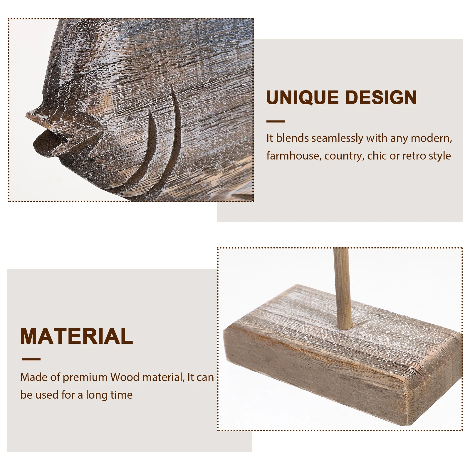 

Creative Hand Carved Wooden Statue Small Ornaments Home Decor Rustic Wood Desktop Sculpture Nautical Wall Decoration Coastal