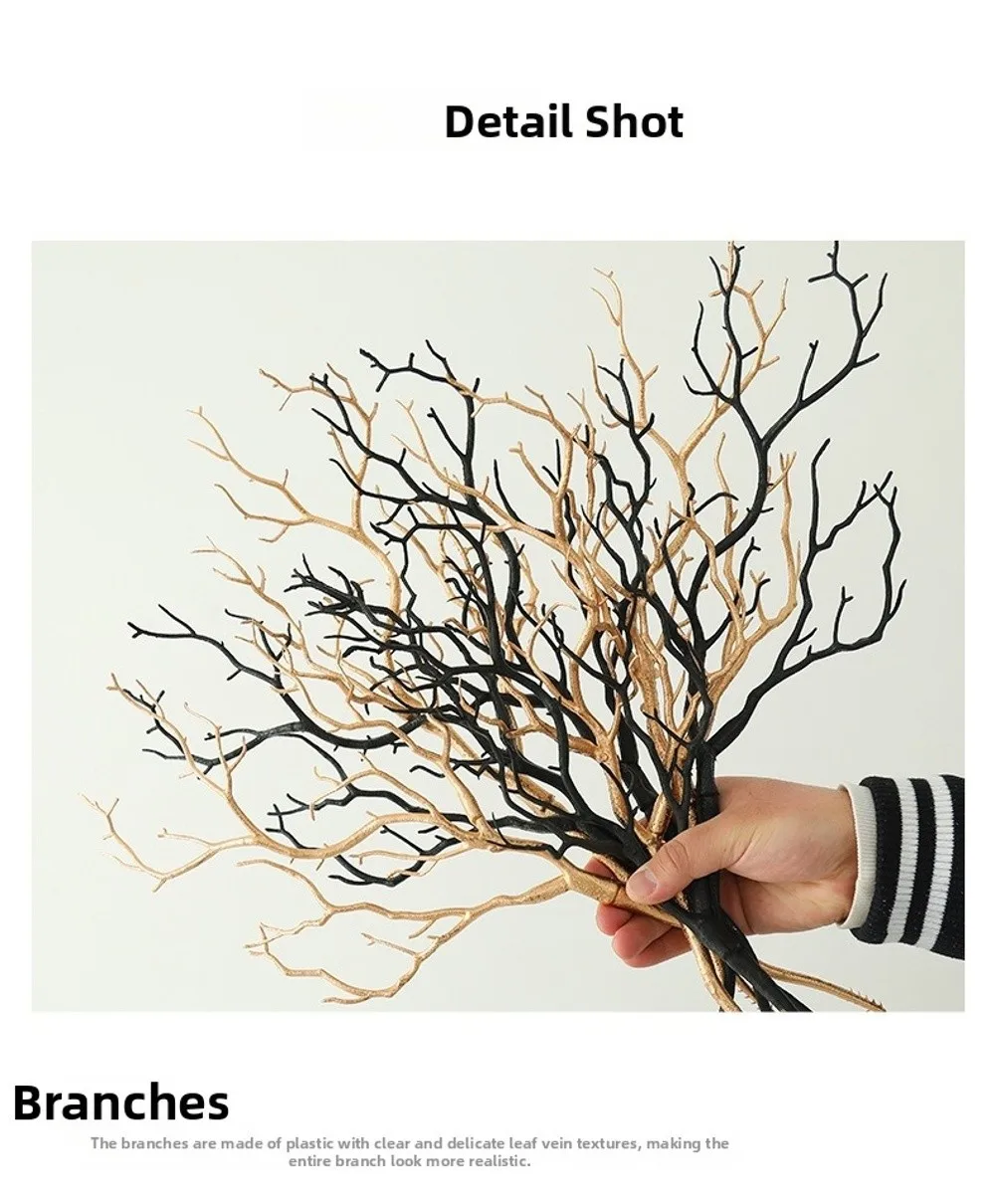 Neue Lange Künstliche Pflanzen Plastik Dekorative Künstliche Baumzweige Geweihförmige Korallenzweige Wohnzimmer-Ornamente – Detail 9