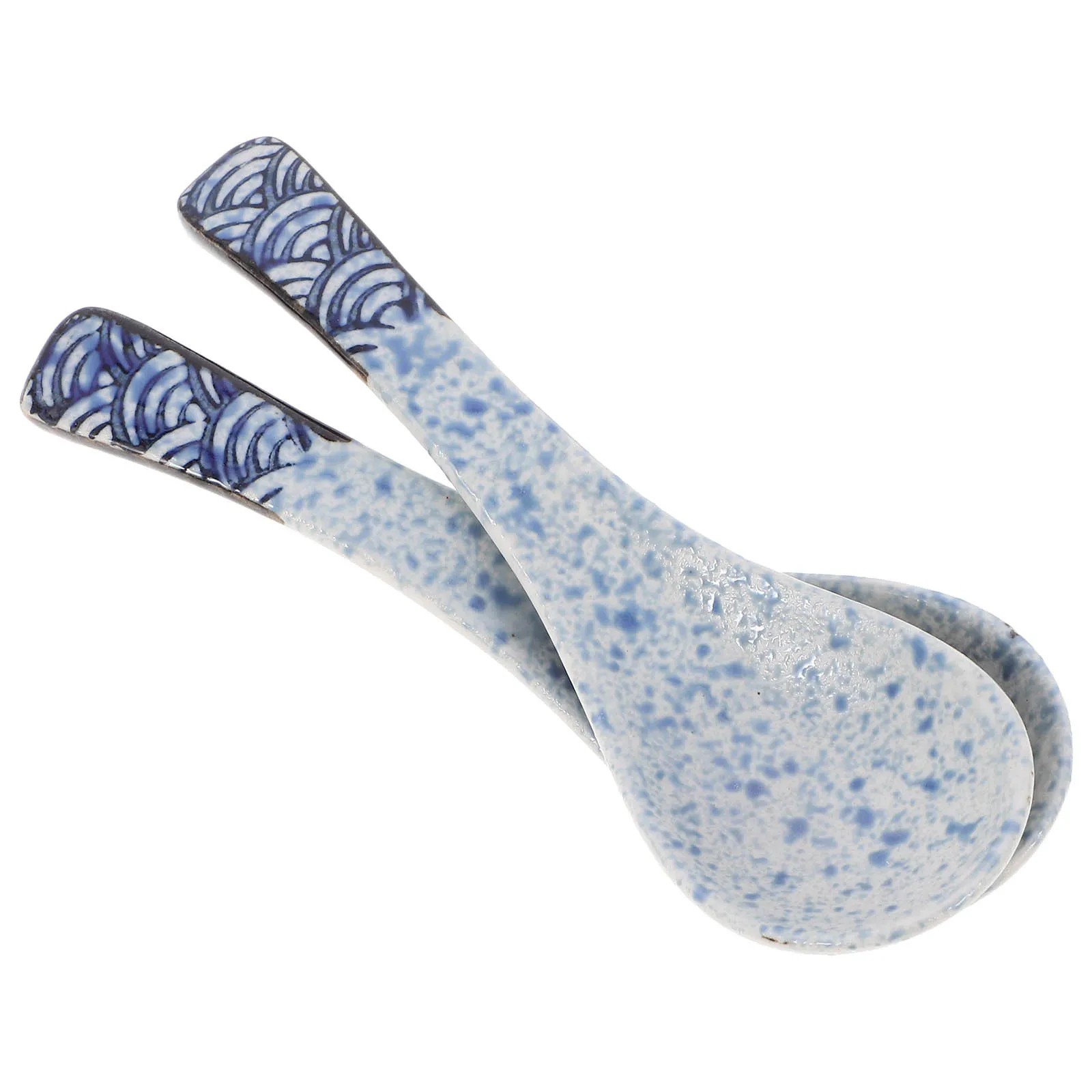 

2Pcs Retro Ceramic Soup Spoons Porcelain Asian Kitchen Dinner Ramen Small Spoon Set Spoon Kitchen Asian Soup Spoons