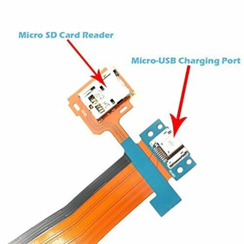 USB شحن ميناء مايكرو SD قارئ الكابلات المرنة لسامسونج غالاكسي تاب S 10.5 SM T807 T800 T805