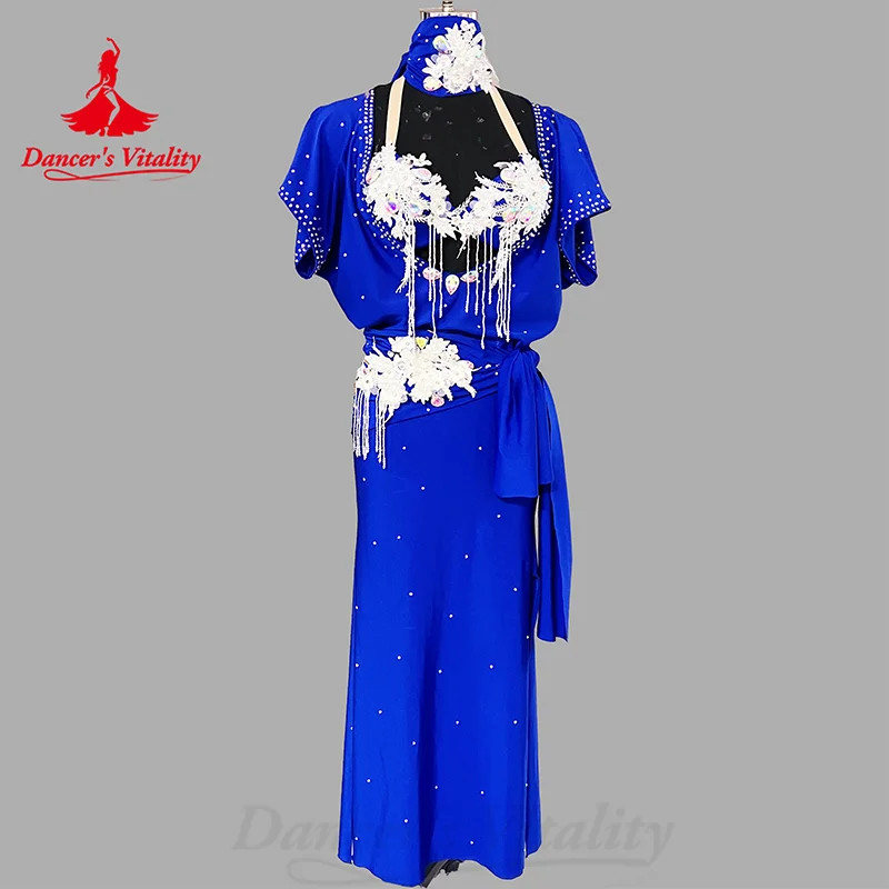 

Belly Dance Costume Women's Customized AB Stones Bra+Light Luxury Rhinestone Long Skirt Oriental Dance Performance Costumes