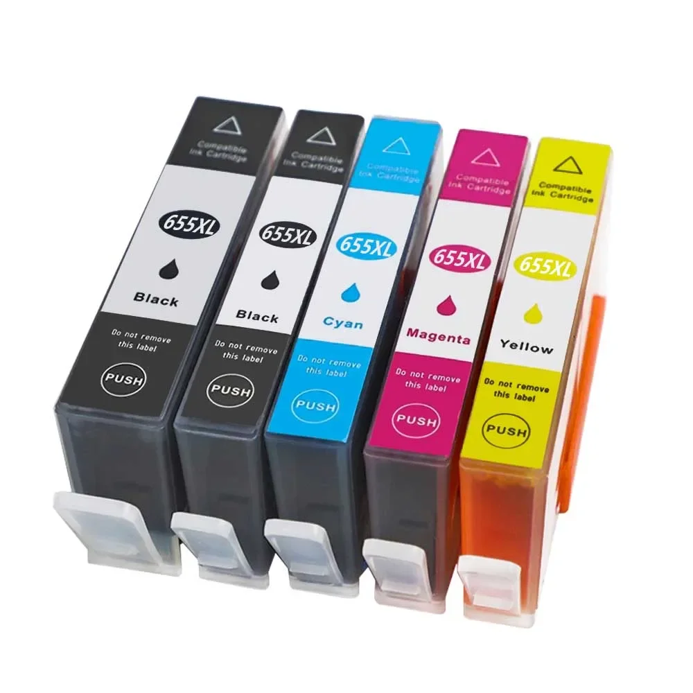 GraceMate 5PCS 655 XL Ink Cartridge for HP Deskjet 3525 5525 4615 4625 4525 6520 6525 6625 Printer